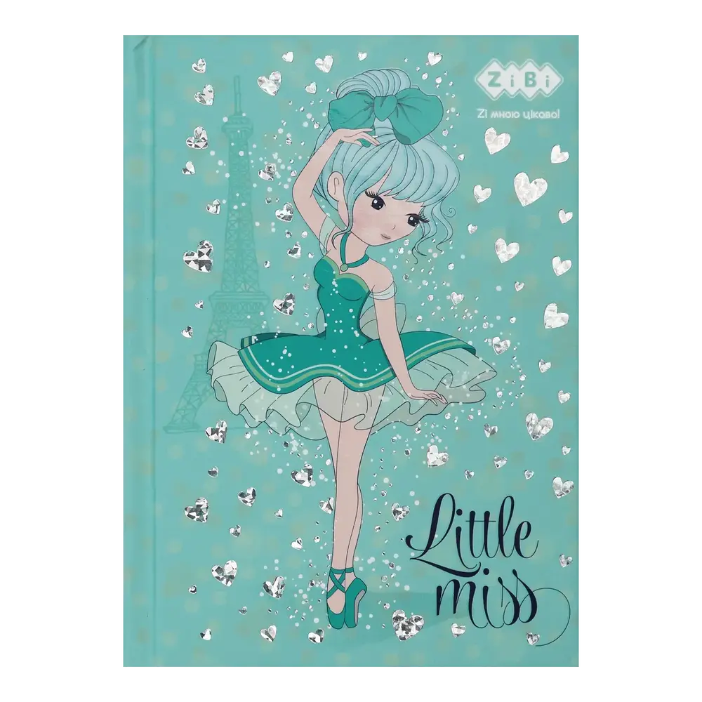 Блокнот Zibi LITTLE MISS А6 64 аркуши в клітинку, бірюзовий ZB.12714-06