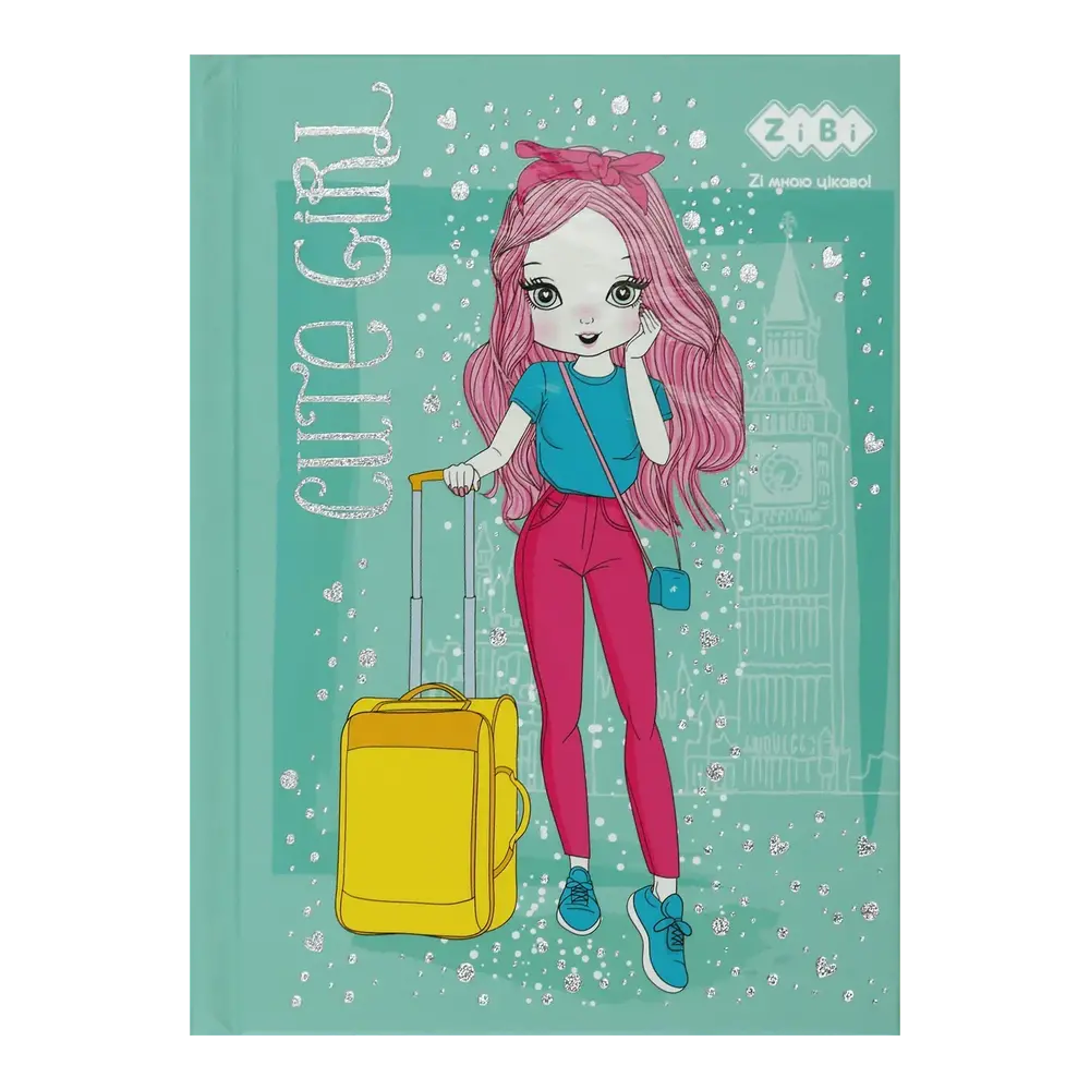 Блокнот Zibi CUTE GIRL А6 64 аркуши в клітинку, бірюзовий ZB.12715-06