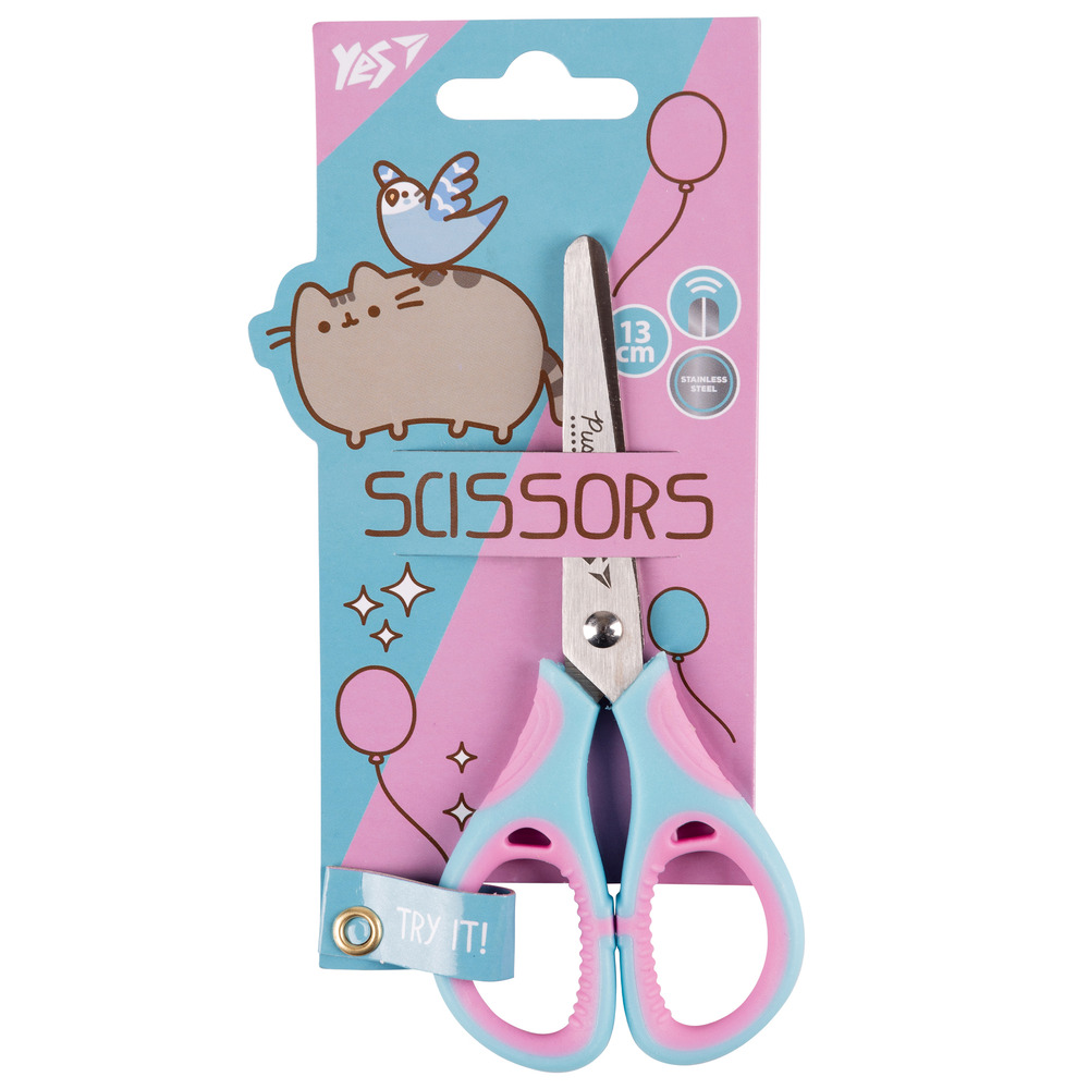 Ножиці Yes Pusheen 13 см з гумовими вставками 480431