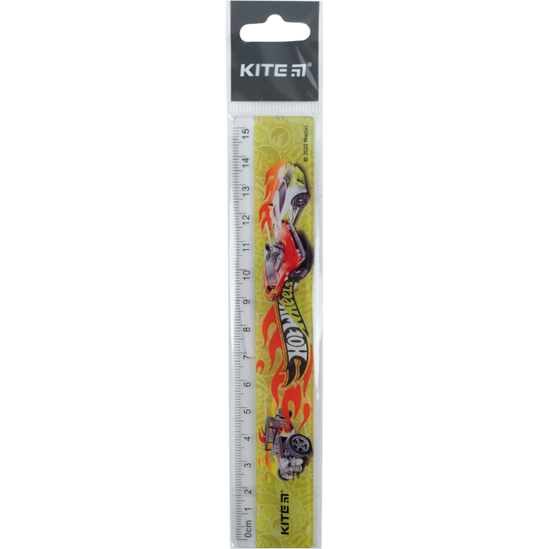 Лінійка пластикова Kite Hot Wheels HW22-090, 15 см. Фото 2