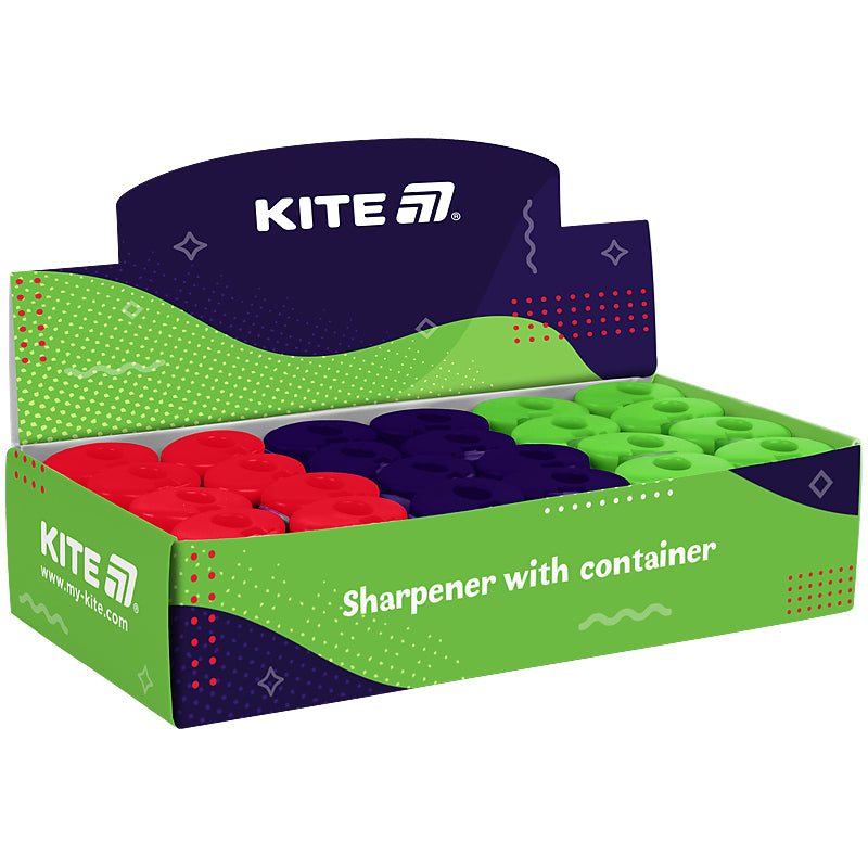 Точилка з контейнером Kite Soft K25-370, асорті. Фото 2