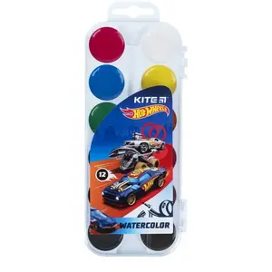 Фарби акварельні Kite Hot Wheels 12 кольорів HW21-061