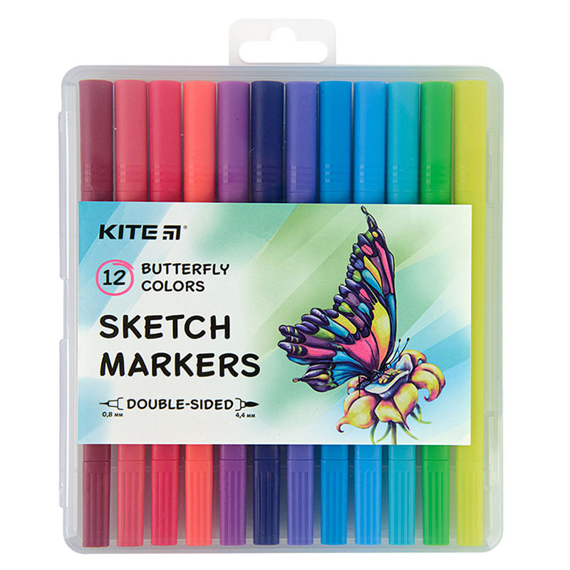Скетч маркери Kite Butterfly  12 кольорів K22-044-2