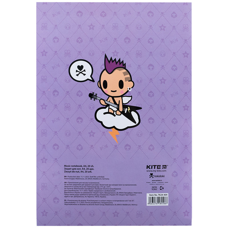 Зошит для нот Kite tokidoki TK24-404, А4, 20 аркушів. Фото 5