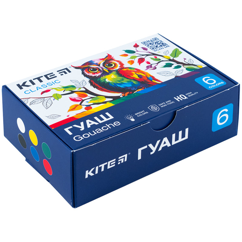Гуаш Kite Classic 6 кольорів K-062