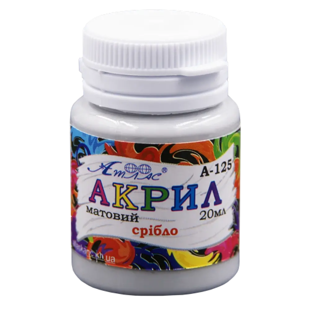 Фарба акрилова Атлас 20 мл Срібло AS-1525