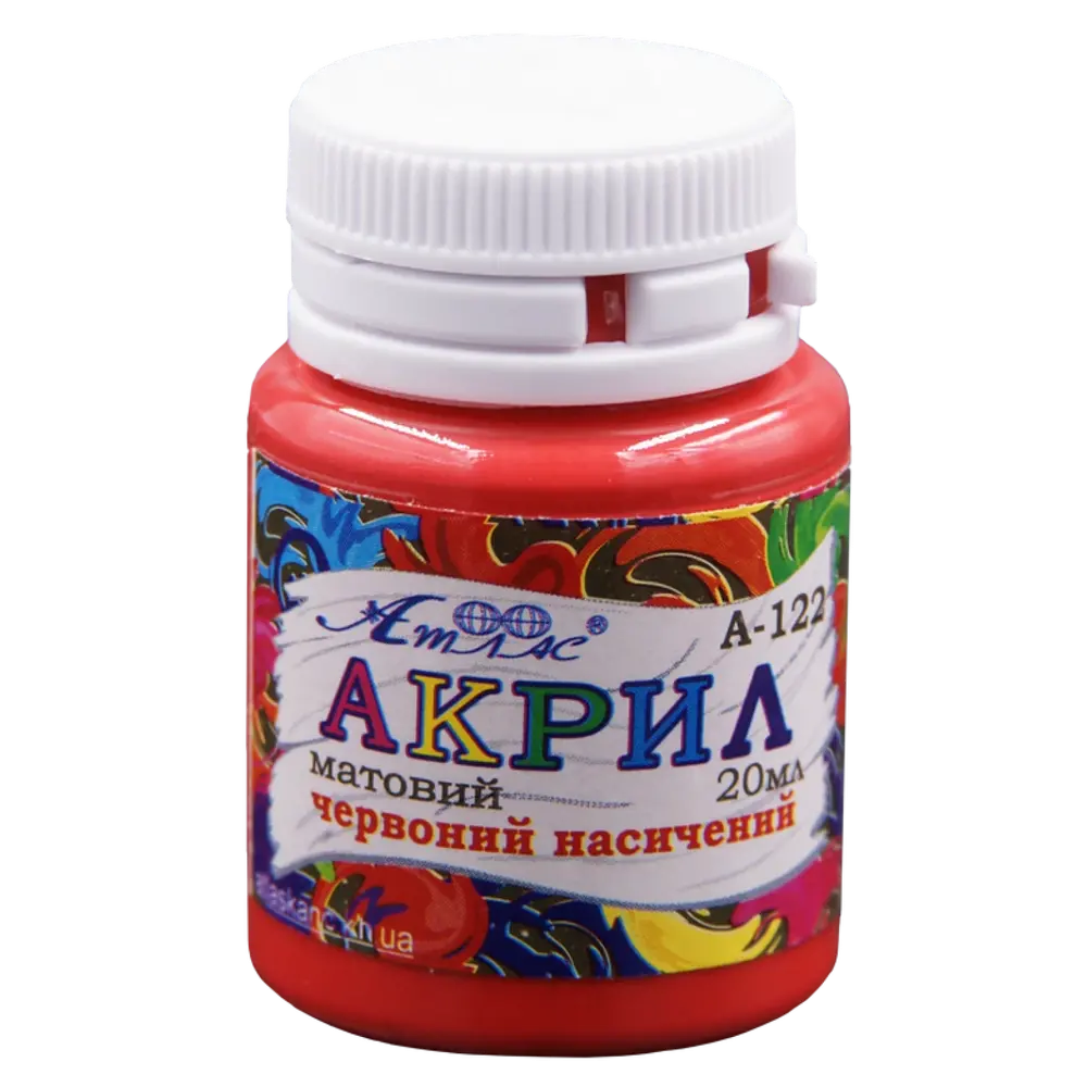 Фарба акрилова Атлас 20 мл Червоний Насичений AS-1522