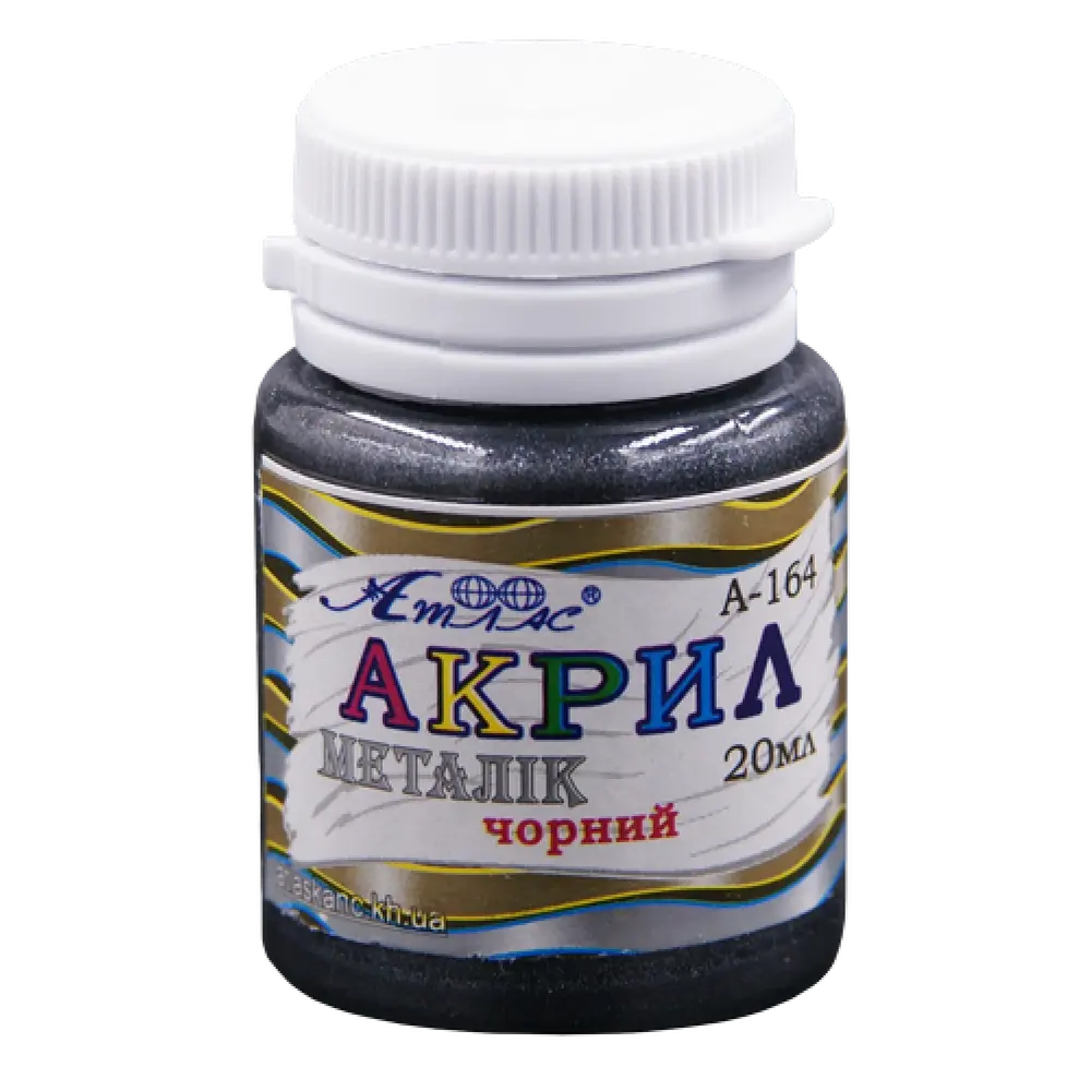 Фарба акрилова Атлас Металік 20 мл Чорний AS-1604