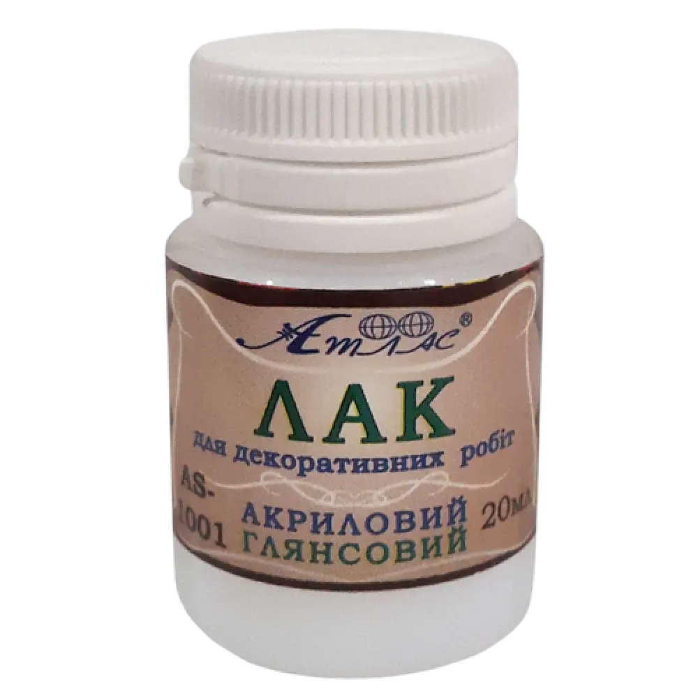 Лак Атлас  глянсовий акриловий 20 мл Л-170 AS-1001
