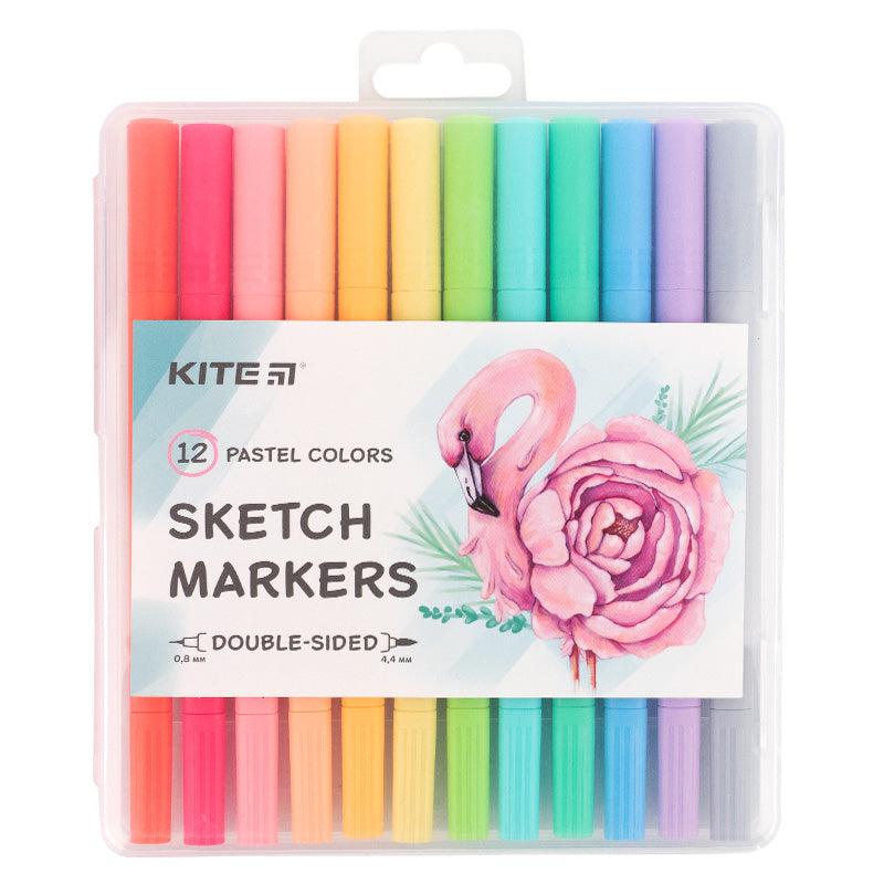 Скетч маркери Kite Pastel 12 кольорів K22-045. Фото 4