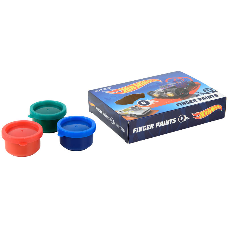 Фарби пальчикові Kite Hot Wheels 6 кольорів HW22-064. Фото 2