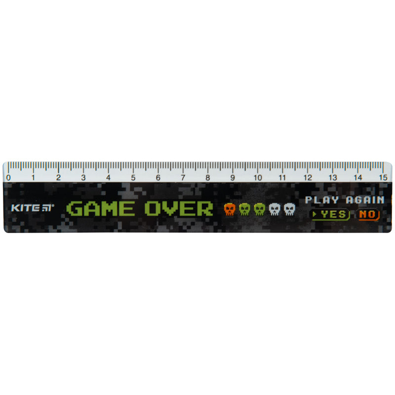 Лінійка пластикова Kite Game over K23-090-1, 15 см