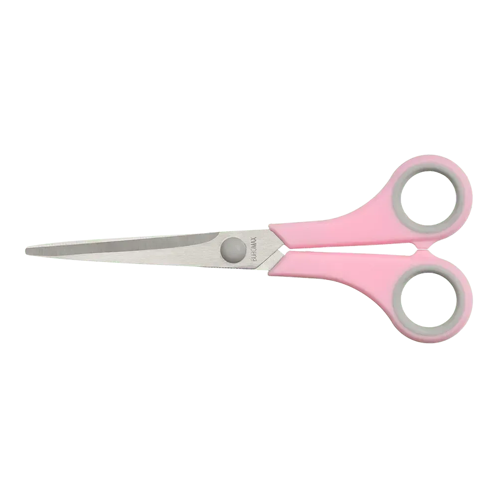 Ножиці офісні Buromax Pastel 170 мм з гумовими вставками рожеві BM.4504-10. Фото 2