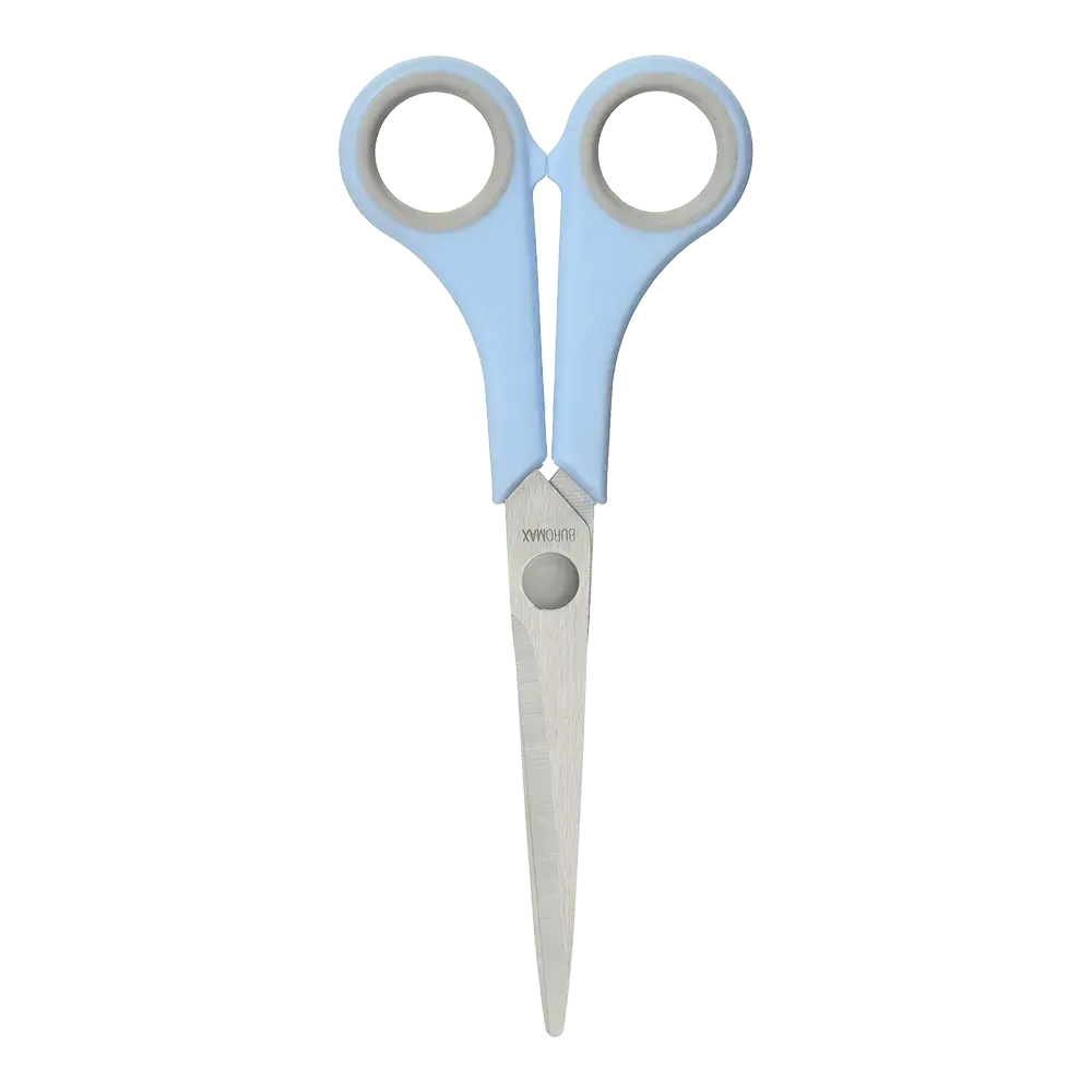 Ножиці офісні Buromax Pastel 170 мм з гумовими вставками блакитні BM.4504-14. Фото 3