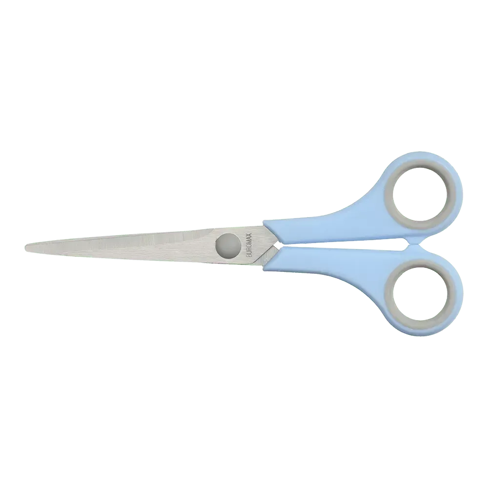 Ножиці офісні Buromax Pastel 170 мм з гумовими вставками блакитні BM.4504-14. Фото 2