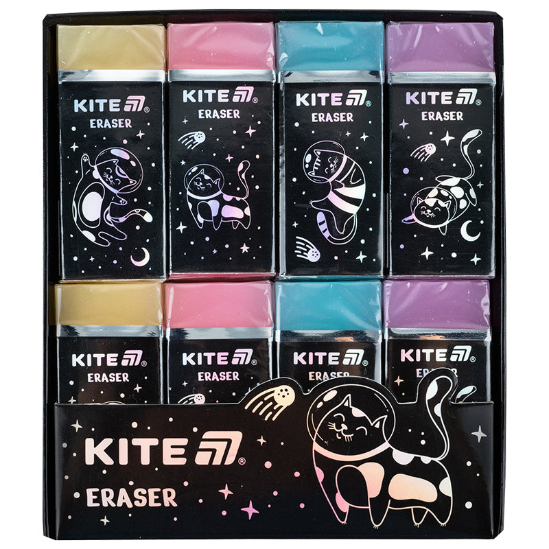 Гумка кольорова з глітером Kite Universe K24-144, асорті. Фото 3