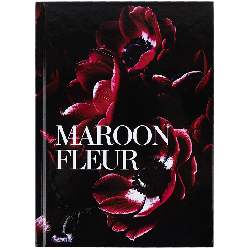 Книга записна Axent Maroon fleur 8459-1-A, А5, 96 аркушів, клітинка, тверда обкладинка
