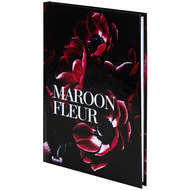 Книга записна Axent Maroon fleur 8459-1-A, А5, 96 аркушів, клітинка, тверда обкладинка. Фото 2