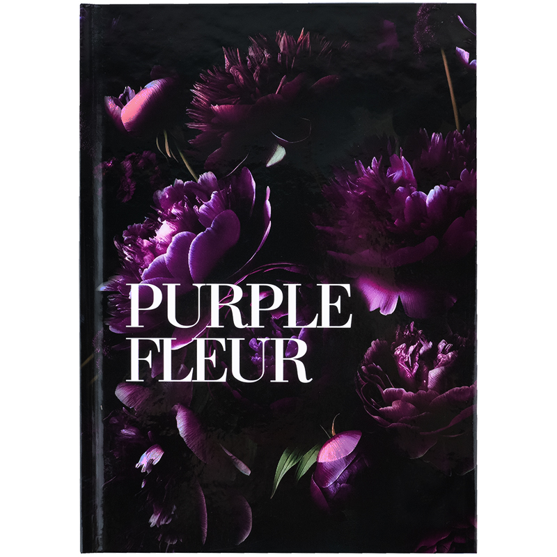 Книга записна Axent Purple fleur 8459-2-A, А5, 96 аркушів, клітинка, тверда обкладинка
