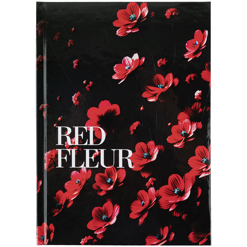 Книга записна Axent Red fleur 8459-3-A, А5, 96 аркушів, клітинка, тверда обкладинка