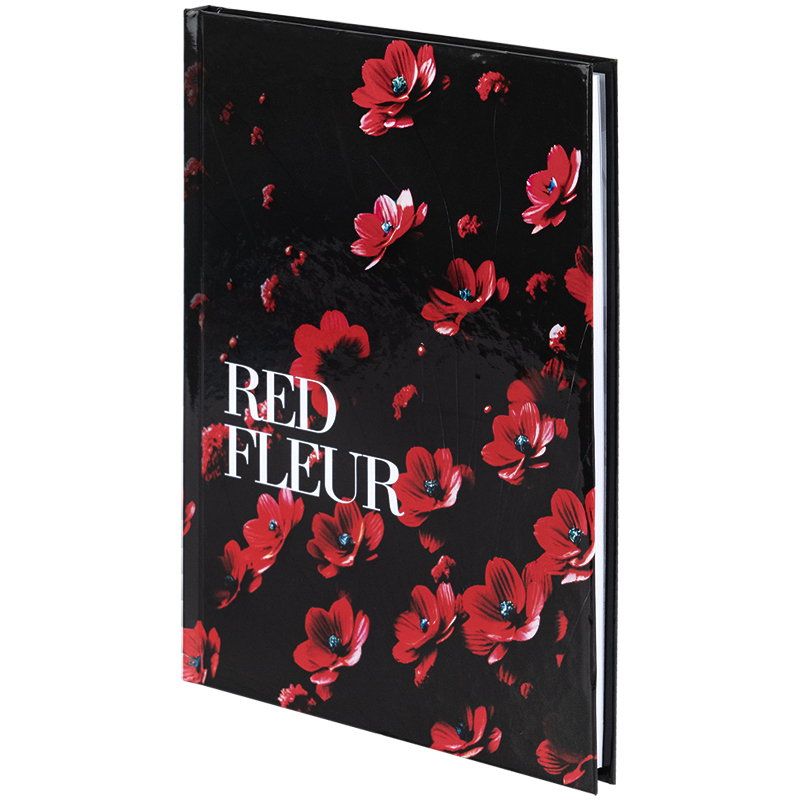 Книга записна Axent Red fleur 8459-3-A, А5, 96 аркушів, клітинка, тверда обкладинка. Фото 2