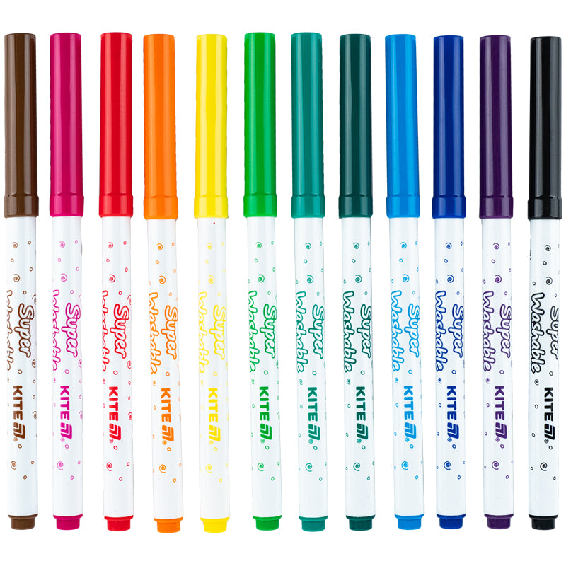 Фломастери Kite Creative Superwashable 12 кольорів K-1152. Фото 2