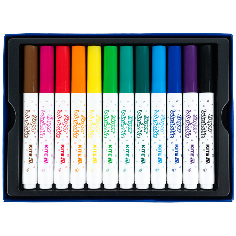 Фломастери Kite Creative Superwashable Jumbo 12 кольорів K-1155. Фото 3