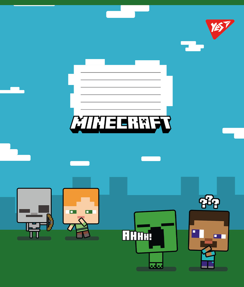 Зошит шкільний Yes Minecraft 12 аркушів коса лінія 766936. Фото 2