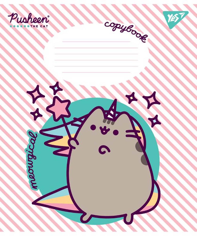 Зошит шкільний YES Pusheen 12 аркушів коса лінія 766275