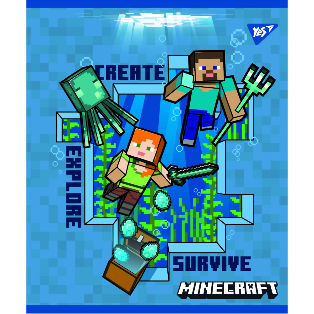 Зошит шкільний Yes Minecraft 12 аркушів лінія 766807. Фото 5