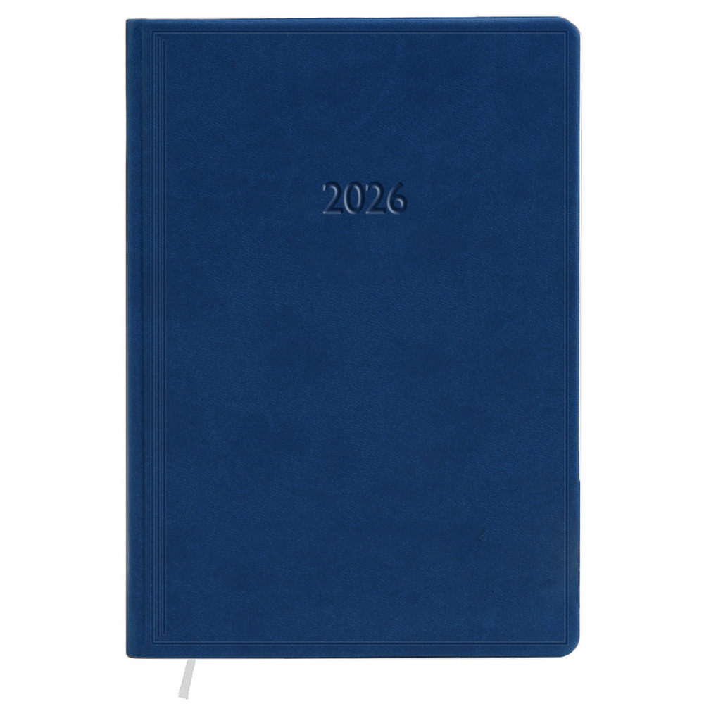 Щоденник датований Поліграфіст 2026 ф.А5 Vivella, 176 арк., лінія, обкл. шт.шкіра, синій. Фото 2