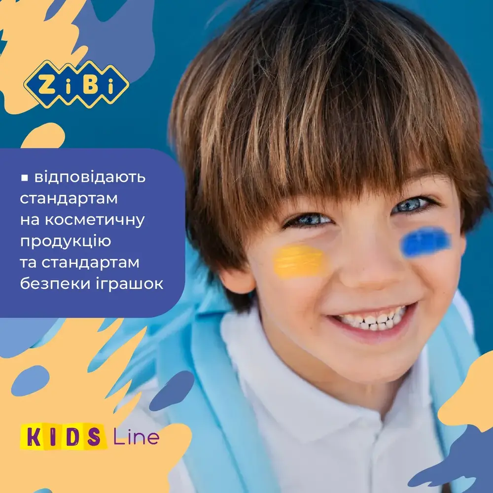 Олівці для гриму обличчя та тіла ZiBi ПАТРІОТ з висувним механізмом, 2 кольори (жовтий, блакитний)  ZB.6568. Фото 5
