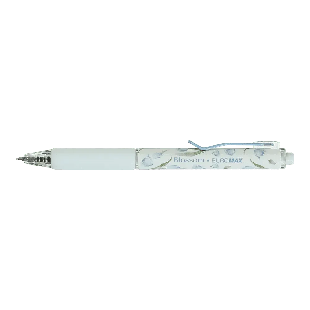 Ручка гелева автоматична Buromax Blossom 0.5 мм синє чорнило ароматний грип (тюльпан) BM.8368-14. Фото 2