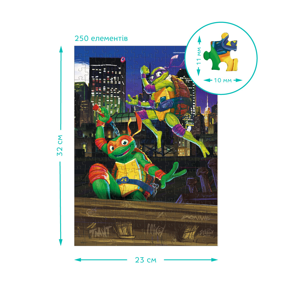 DoDo Пазл 250 елементів Medium-S - TMNT. Донателло та Мікеланджело 200529. Фото 4
