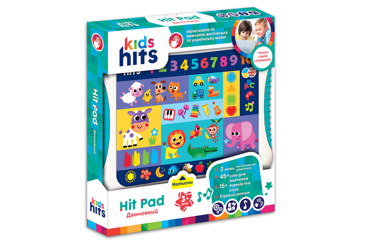 Планшет музичний Kids Hits Двомовний  на українській та англійській мові KH01/012. Фото 2