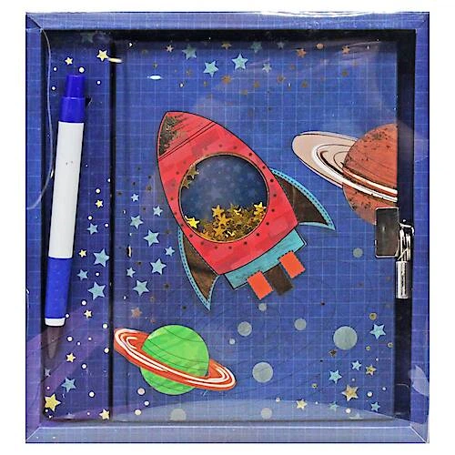 Блокнот Malevaro Космос на замочку з ручкою 190x200x25 мм W361951-A