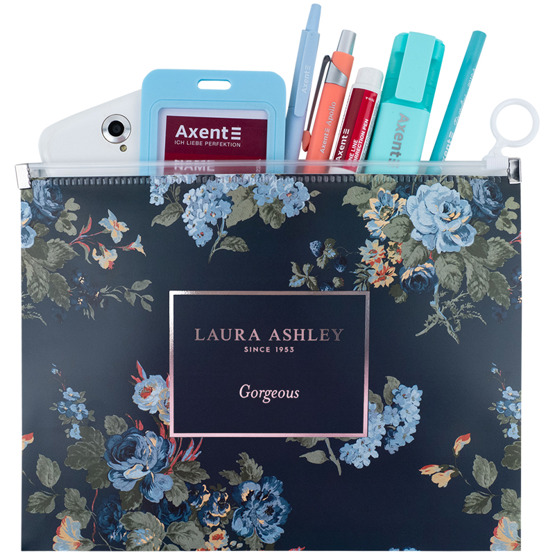 Папка на блискавці zip-lock Axent Laura Ashley, Gorgeous 1498-31-A, А5+. Фото 3