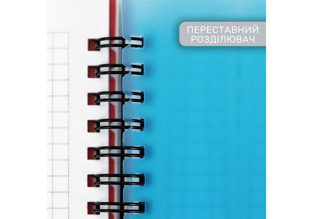 Блокнот Optima Flowers B5, пластикова обкладинка, з розділювачами, 120 аркушів, клітинка O20356-16. Фото 4