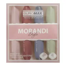 Набір із 4-х текстових маркерів Buromax Morandi Style 1-4 мм BM.8908-94