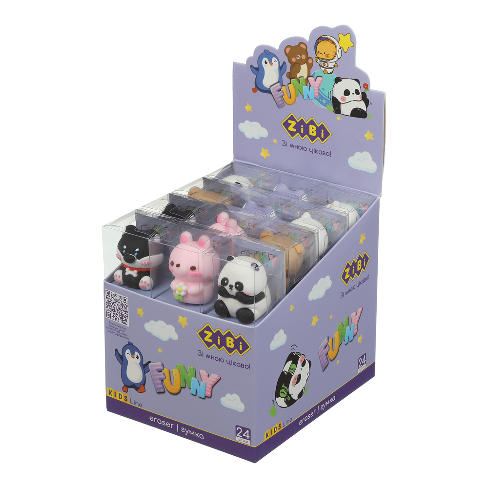 Гумка фігурка ZiBi Funny Animals ZB.5424 (24шт)