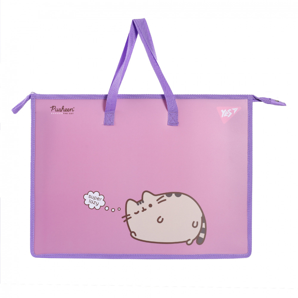 Папка портфель Yes А3 з тканинними ручками Pusheen 492280