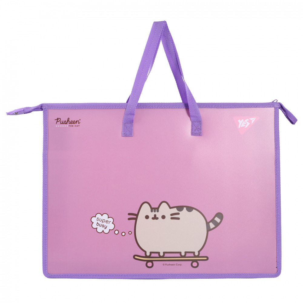Папка портфель Yes А3 з тканинними ручками Pusheen 492280. Фото 2