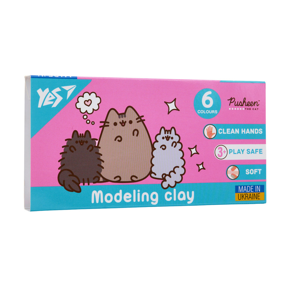 Пластилін Yes Pusheen 6 кольорів 120 г 540651