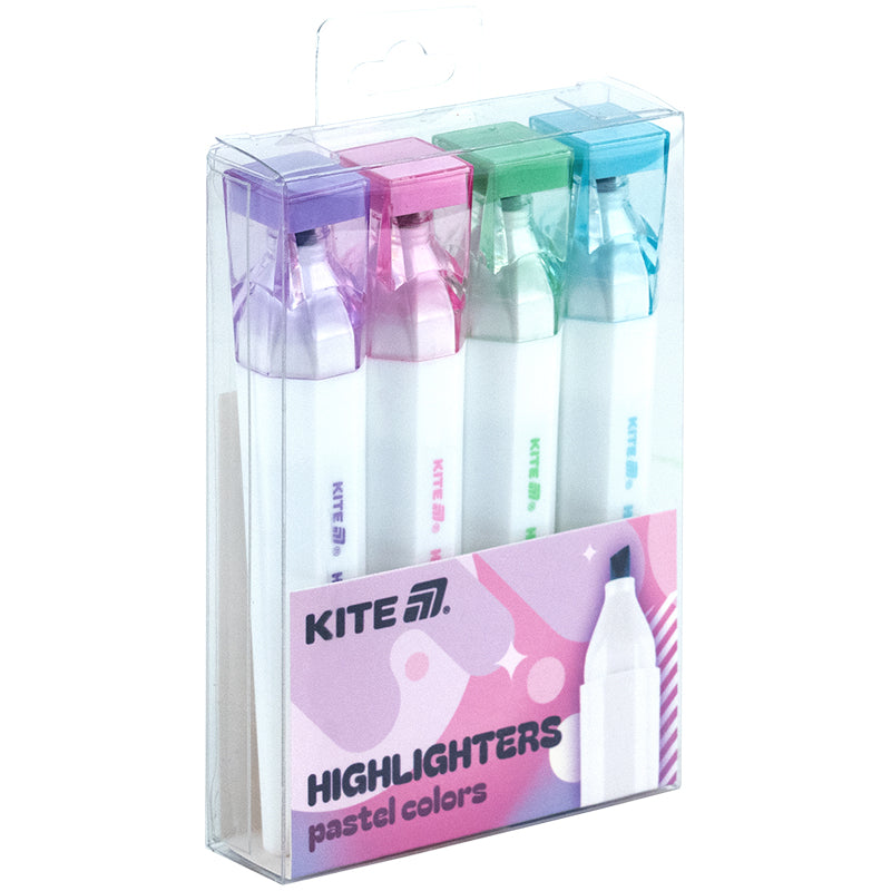 Маркер Highlighter, Kite Creative Pastel Colors, набір 4-х кольорів. Фото 3