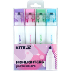 Маркер Highlighter, Kite Creative Pastel Colors, набір 4-х кольорів