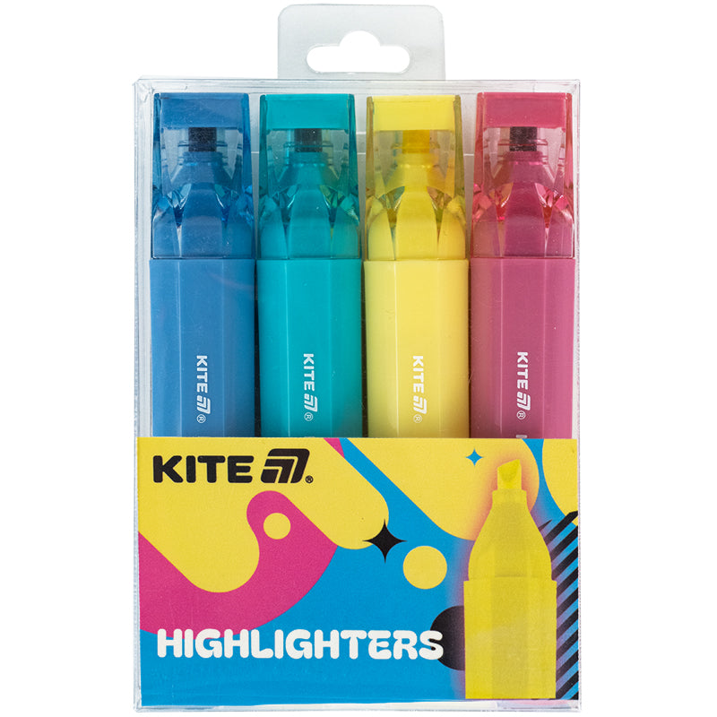 Маркер Highlighter, Kite Creative Trendy Colors, набір 4-х кольорів