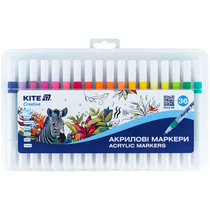 Маркери акрилові Kite Creative 36 кольорів K-1158