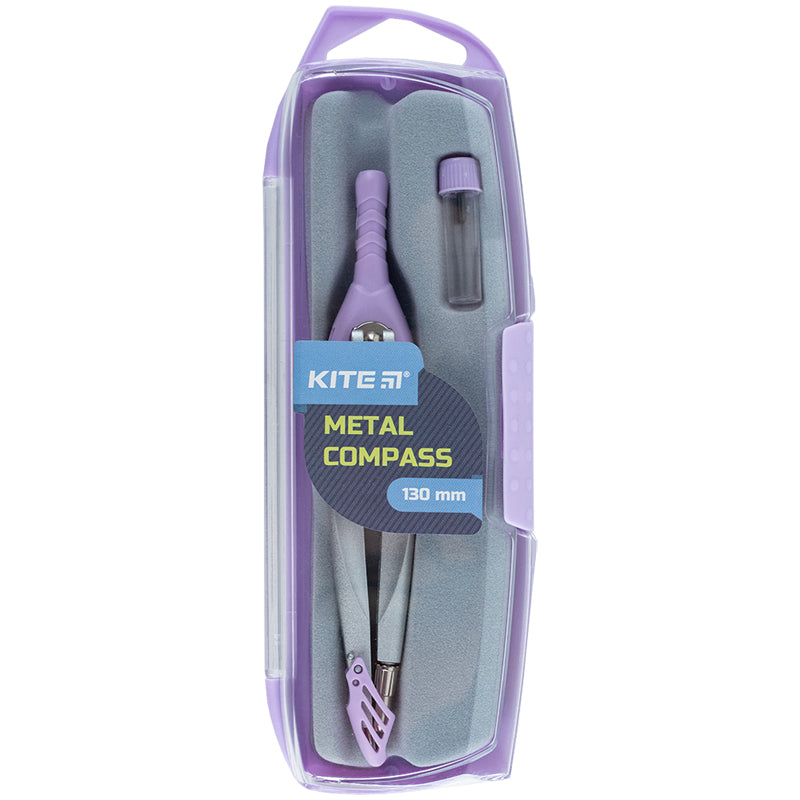 Циркуль металевий + грифель Kite Pastelini K24-413-36, 130 мм, бузковий. Фото 2