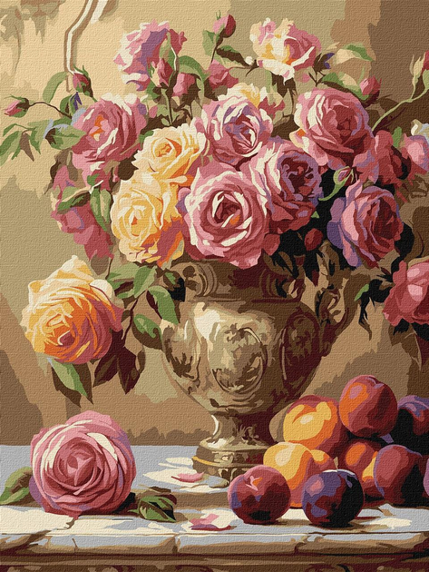 Ideyka Картина за номерами. Різнокольорові троянди 30x40 см