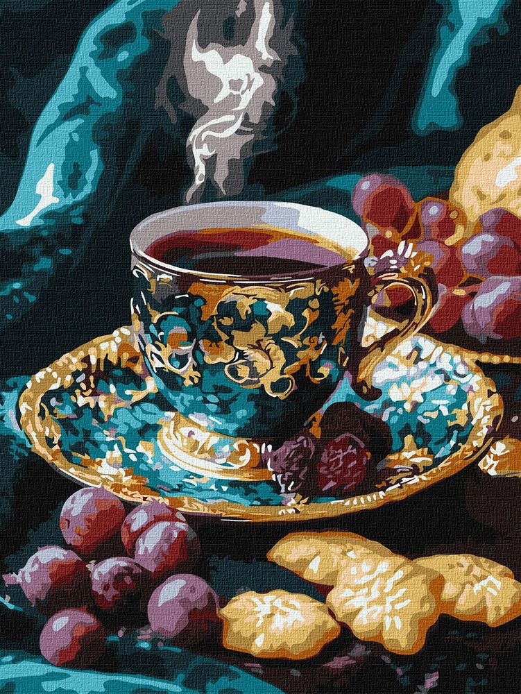 Ideyka Картина за номерами. Кава по-турецьки з фарбами металік extra 30х40 см